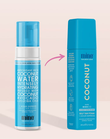 MineTan Body Skin Coconut Water Self Tan Foam Mine Foam