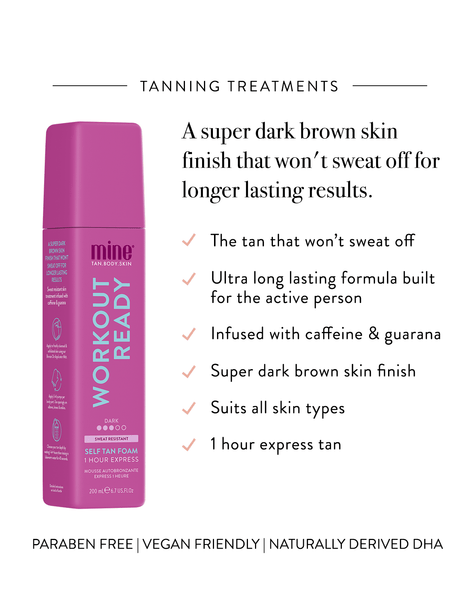 MineTan Body Skin Workout Ready Self Tan Foam Mine Foam