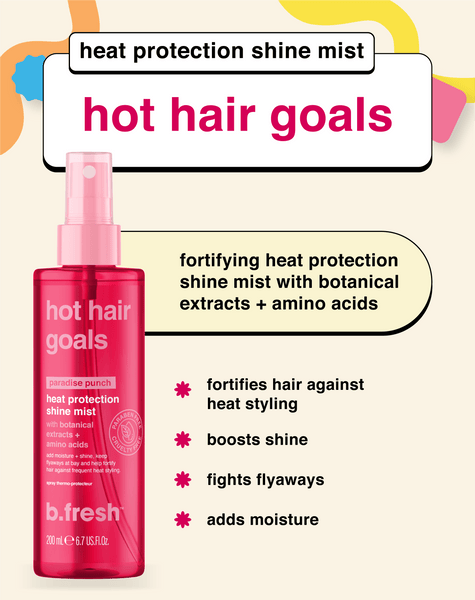 b.fresh hot hair goals - heat protection shine mist b.fresh haircare