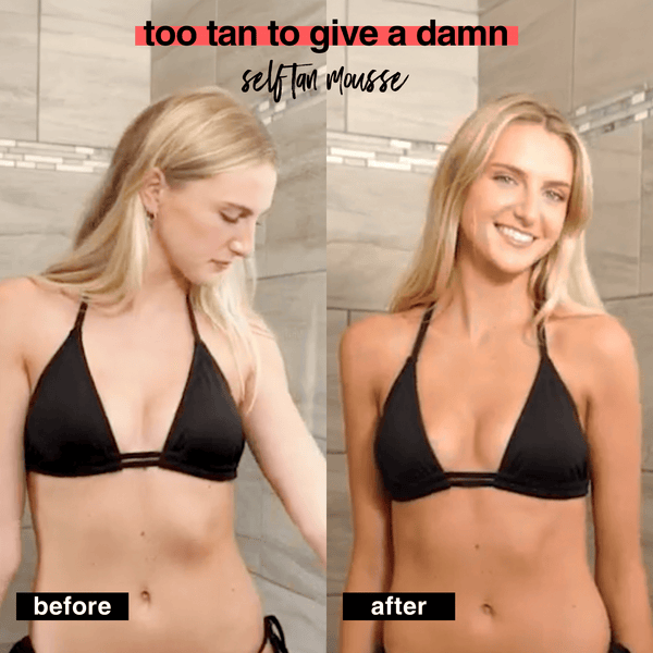 easy tan melanotan too tan to give a damn self tan mousse | insanely dark tan