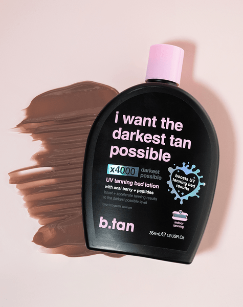 b.tan i want the darkest tan possible UV tanning bed lotion b.tan UV tanning lotion