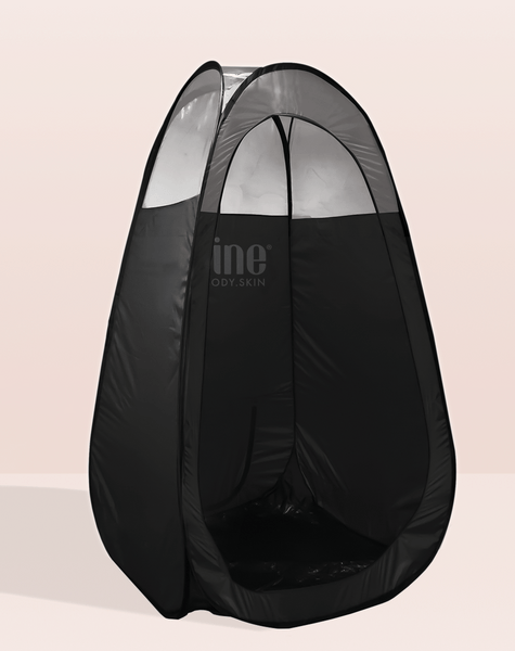 shop tent Tan.Tent - Black & 1/3 Clear | Spray Tanning Tent