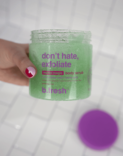 don't hate, exfoliate, melon body scrub