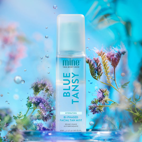MineTan Body Skin Blue Tansy Bi-Phased Facial Tan Mist Mine Face