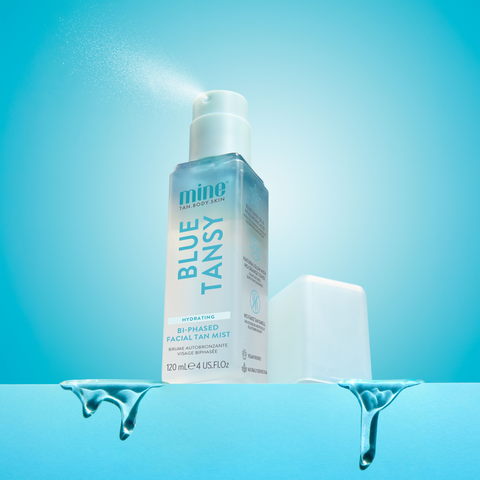 MineTan Body Skin Blue Tansy Bi-Phased Facial Tan Mist Mine Face