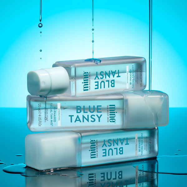 MineTan Body Skin Blue Tansy Bi-Phased Facial Tan Mist Mine Face