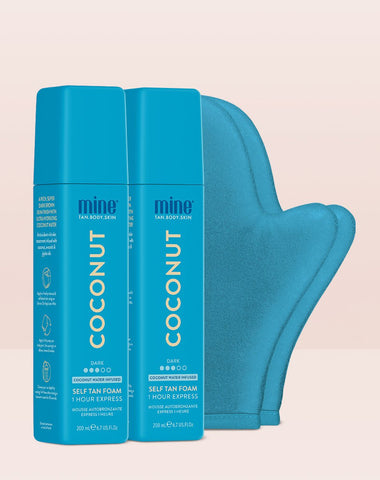 MineTan Body Skin Coconut Water Foam Duo Pack Mine Bundle