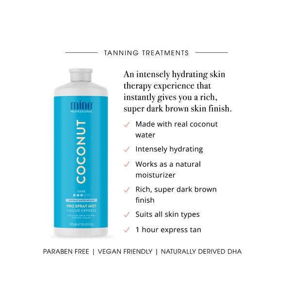 MineTan Body Skin Coconut Water Pro Spray Mist Mine Pro Mist