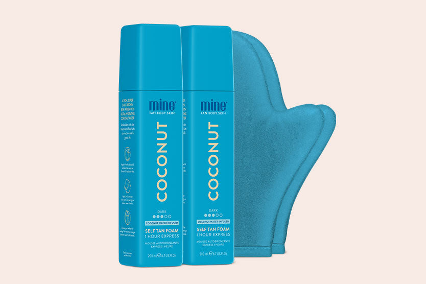 MineTan Body Skin Coconut Water Foam Duo Pack Mine Bundle