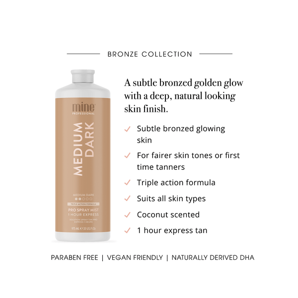 MineTan Body Skin Medium Dark Pro Spray Mist Mine Pro Mist