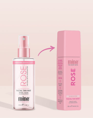 MineTan Body Skin Rose Illuminating Facial Tan Mist Mine Face
