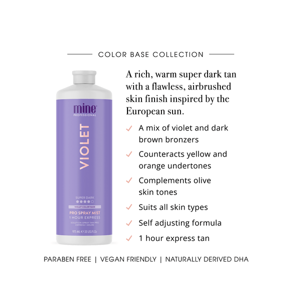 MineTan Body Skin Violet Pro Spray Mist Mine Pro Mist