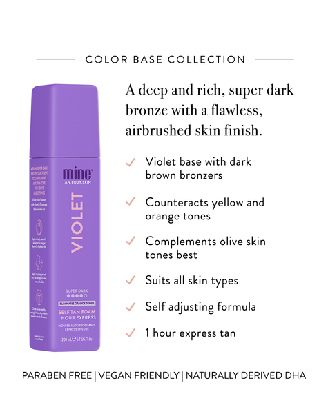 MineTan Body Skin Violet Self Tan Foam Mine Foam