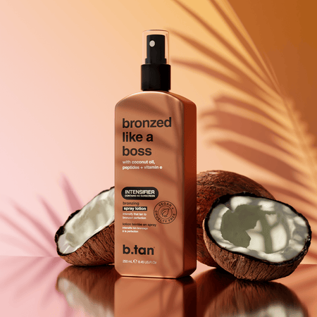 bronzed like a boss | bronzing spray lotion | b.tan USA – MineTan USA