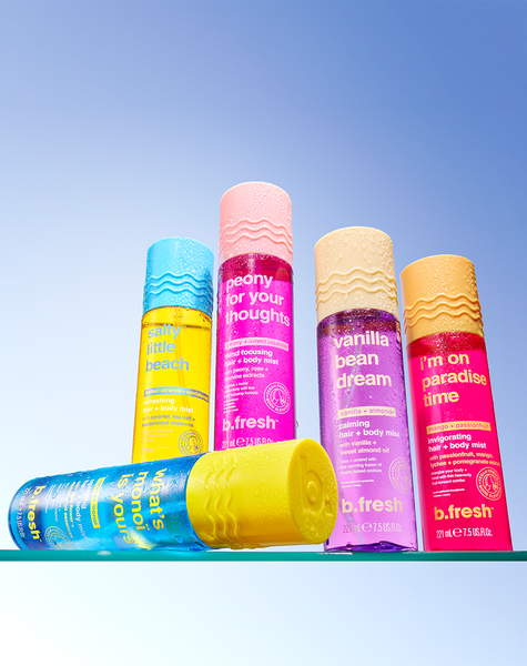 b.fresh i'm on paradise time invigorating hair + body mist b.fresh hair + body mist