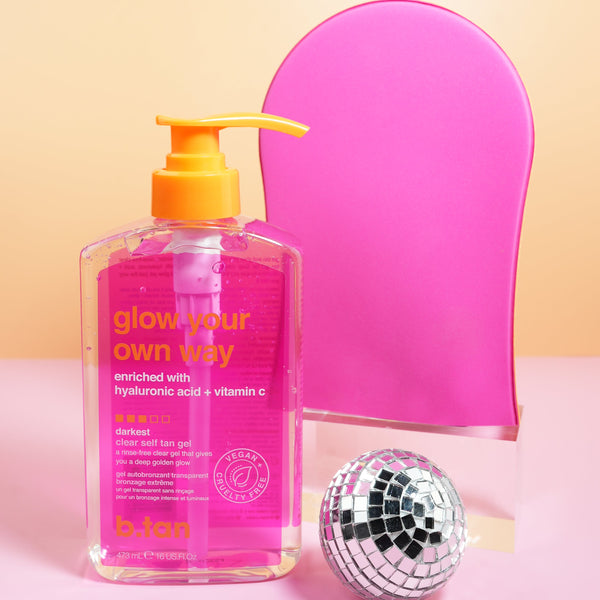 b.tan glow your own way self tan gel applicator mitt b.tan body