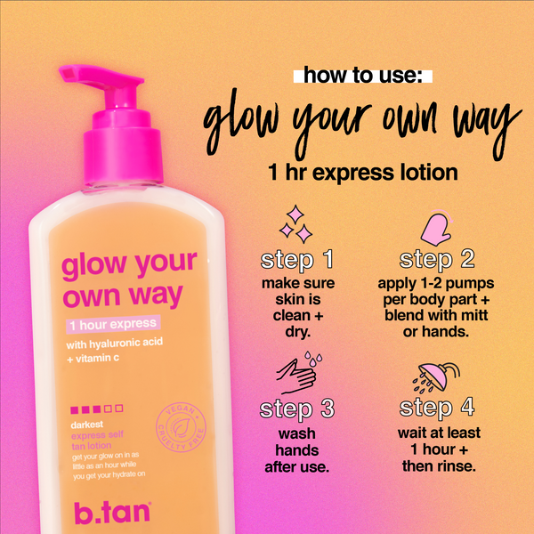 b.tan glow your own way 1 hour express b.tan Foam