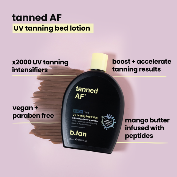 b.tan tanned AF® UV tanning bed lotion b.tan UV tanning lotion