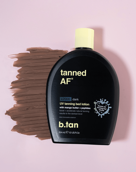 b.tan tanned AF® UV tanning bed lotion b.tan UV tanning lotion