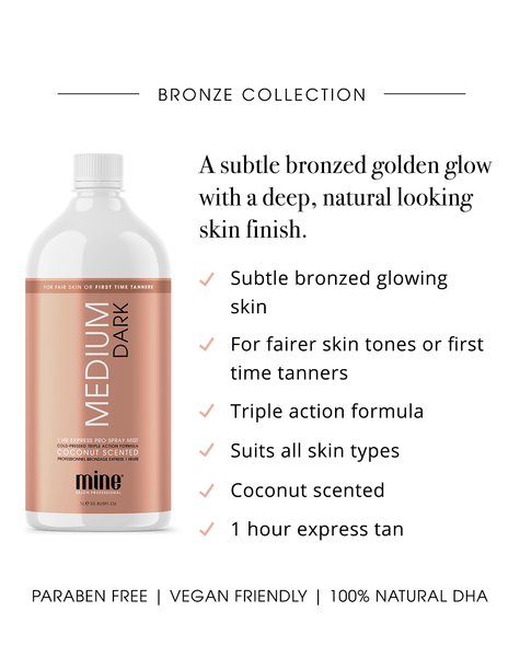 MineTan Body Skin Medium Dark Pro Spray Solution Sample Mine Pro Mist