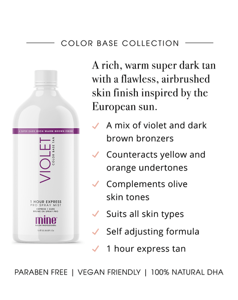 MineTan Body Skin Violet Pro Spray Mist Sample Mine Pro Mist
