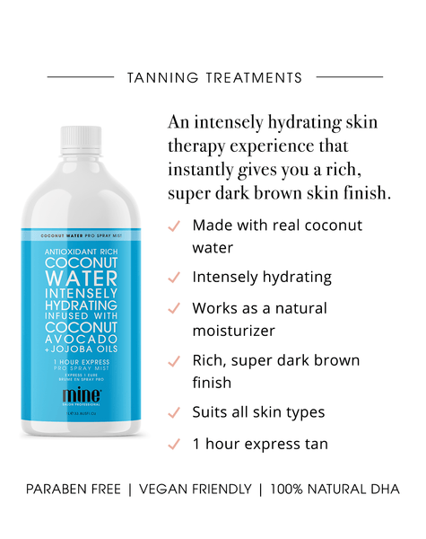 MineTan Body Skin Coconut Water Pro Spray Mist Sample Mine Pro Mist