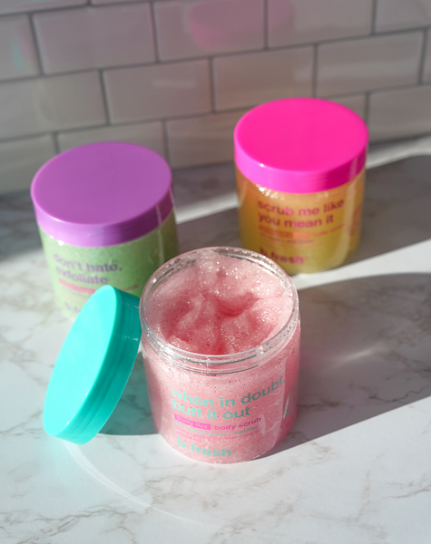 when in doubt, buff it out | fruity fizz body scrub | b.fresh – MineTan USA