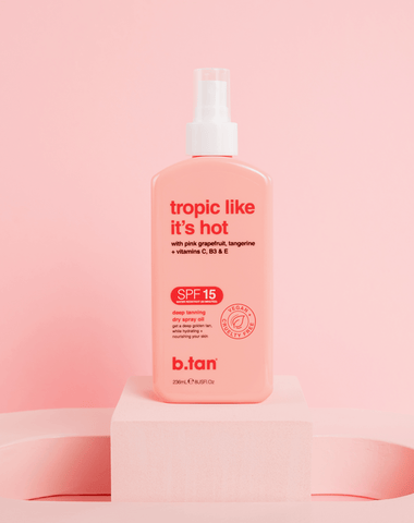 b.tan tropic like it's hot... SPF15 tanning oil b.tan suncare