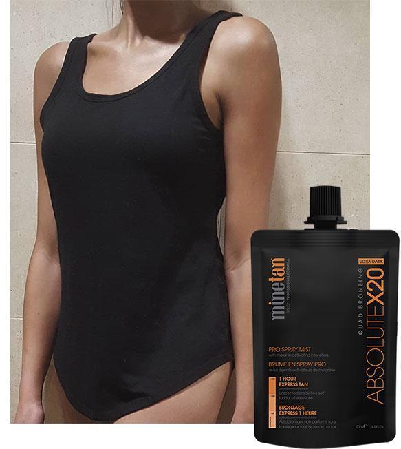 Absolute X20 Pro Spray Mist tanning results