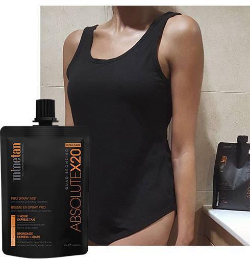 Absolute X20 Pro Spray Mist tanning results
